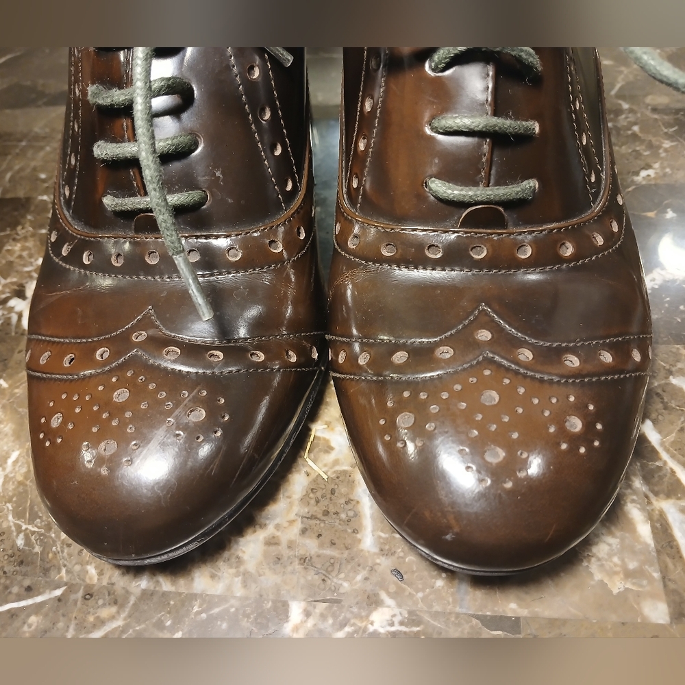 Alfani Brown Leather Women's Oxfords - Picture 4 of 12